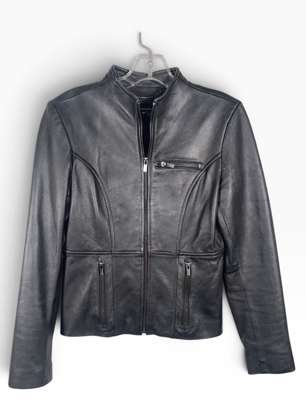 Wilsons Leather Black Zip-Front Women’s Leather Jacket - Picture 3 of 5